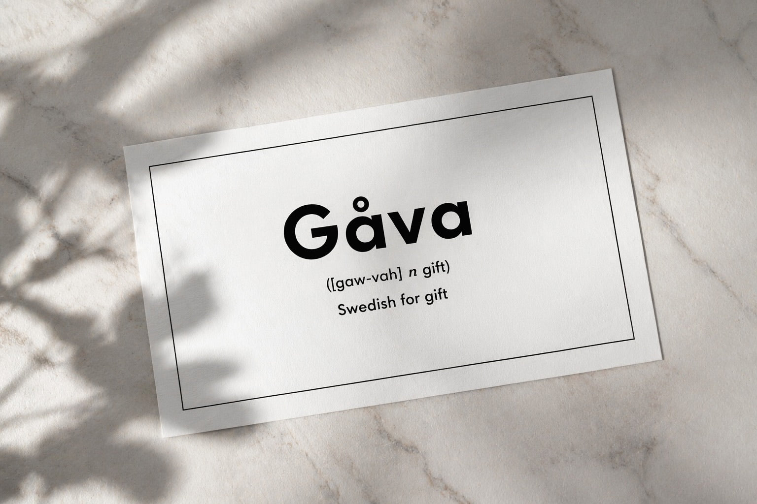 Gåva Gift Card